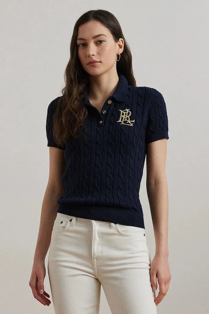 Lauren Ralph Lauren kadın kısa kollu pamuklu kazak
