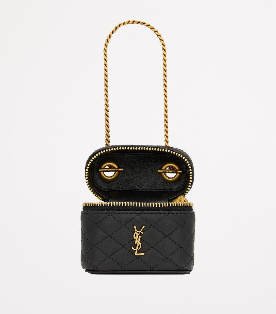 Saint Laurent Black Micro Gabby Quilted Vanity Bag