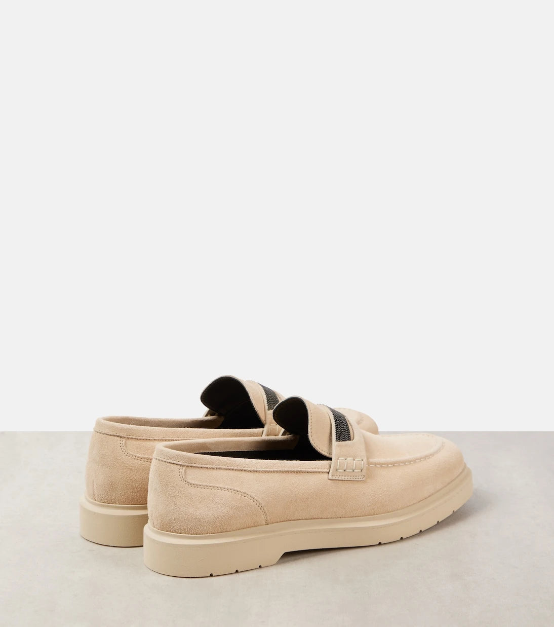 Brunello Cucinelli - Monili suede penny loafers