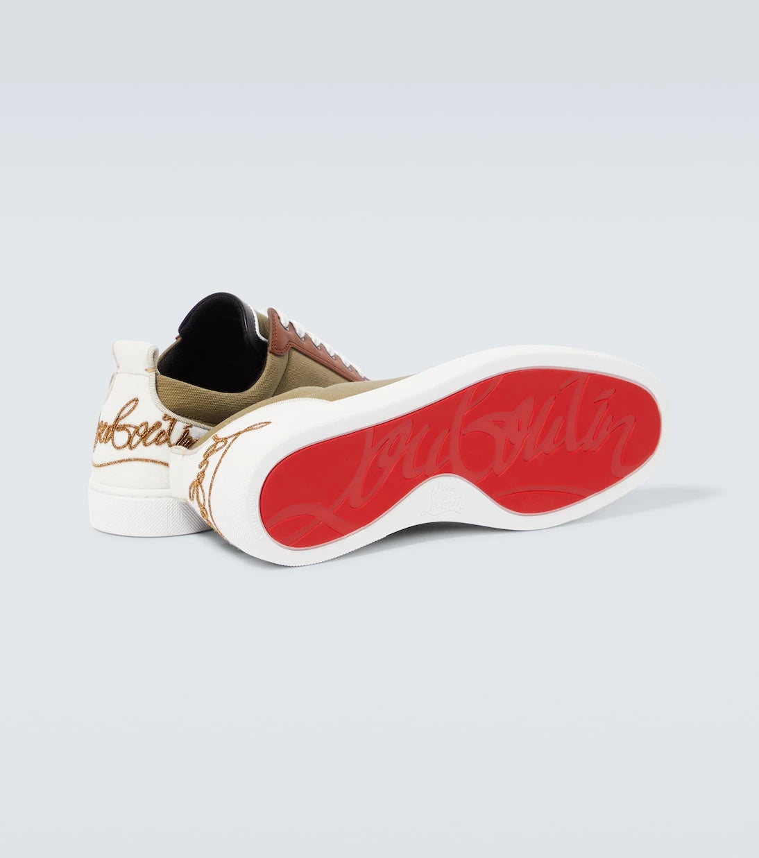 Christian Louboutin - Fun Louis Junior leather and canvas sneakers