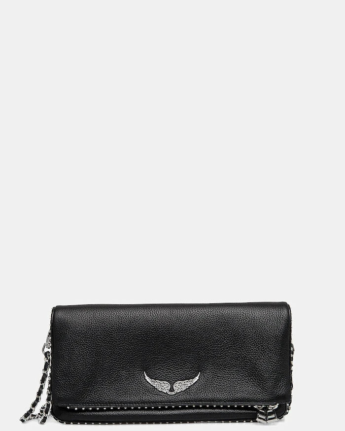 Кожена чанта ZADIG&VOLTAIRE ROCK GRAINED LEATHER   STUDS