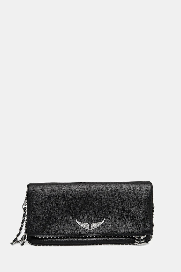 Кожена чанта ZADIG&VOLTAIRE ROCK GRAINED LEATHER   STUDS