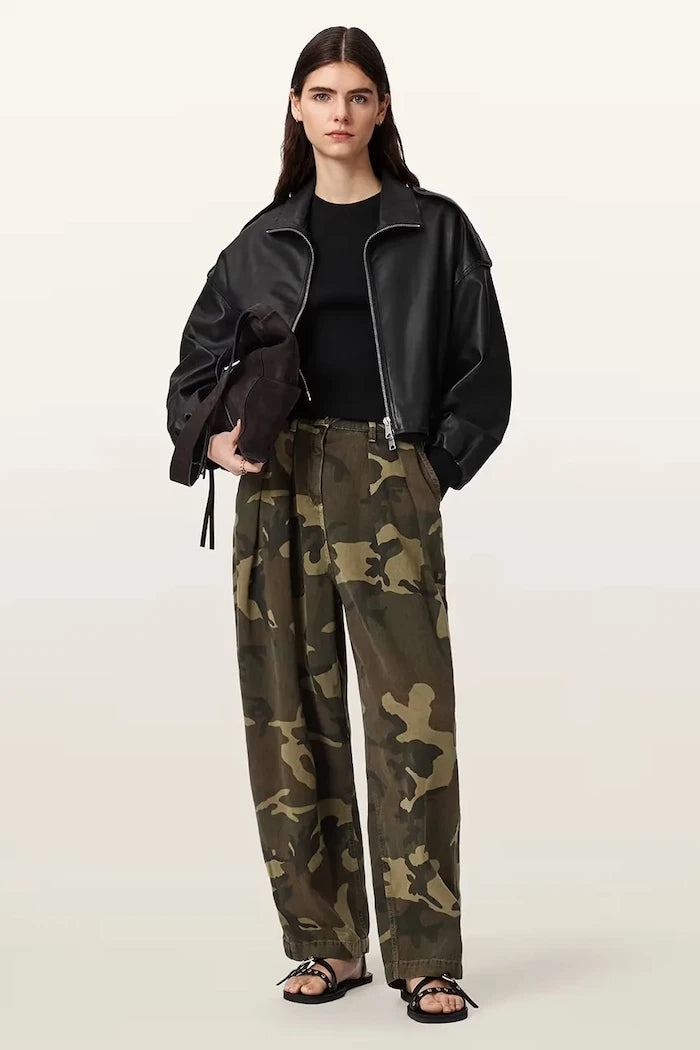 AllSaints pamuklu baggy kadın pantolonu BECCA