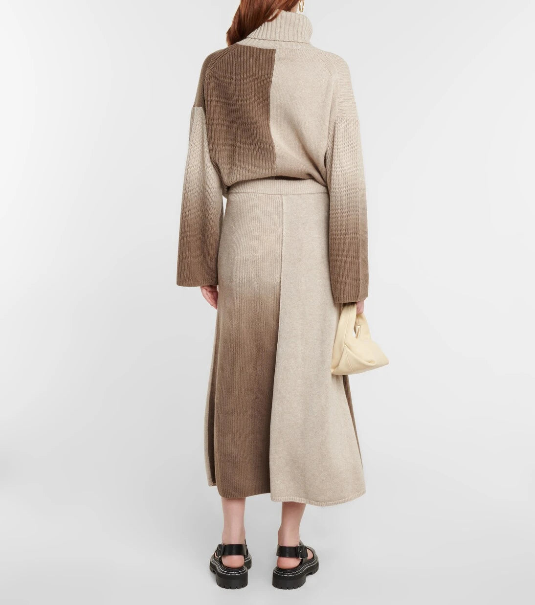 Joseph - Dégradé wool and cashmere midi skirt