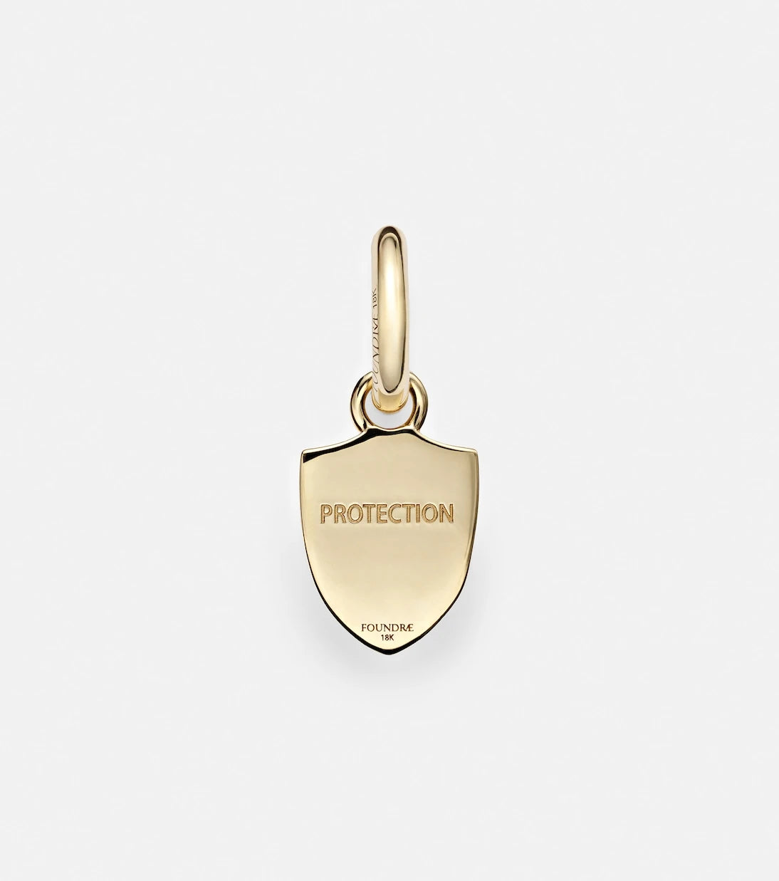 FoundRae - Protection Petite Chubby 18kt gold hoop earring with diamonds