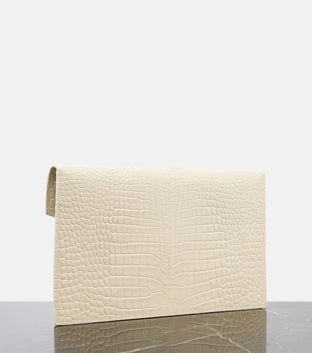 Saint Laurent - Uptown croc-effect leather clutch