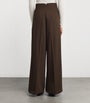 Wool Straight-Leg Trousers DARK BROWN