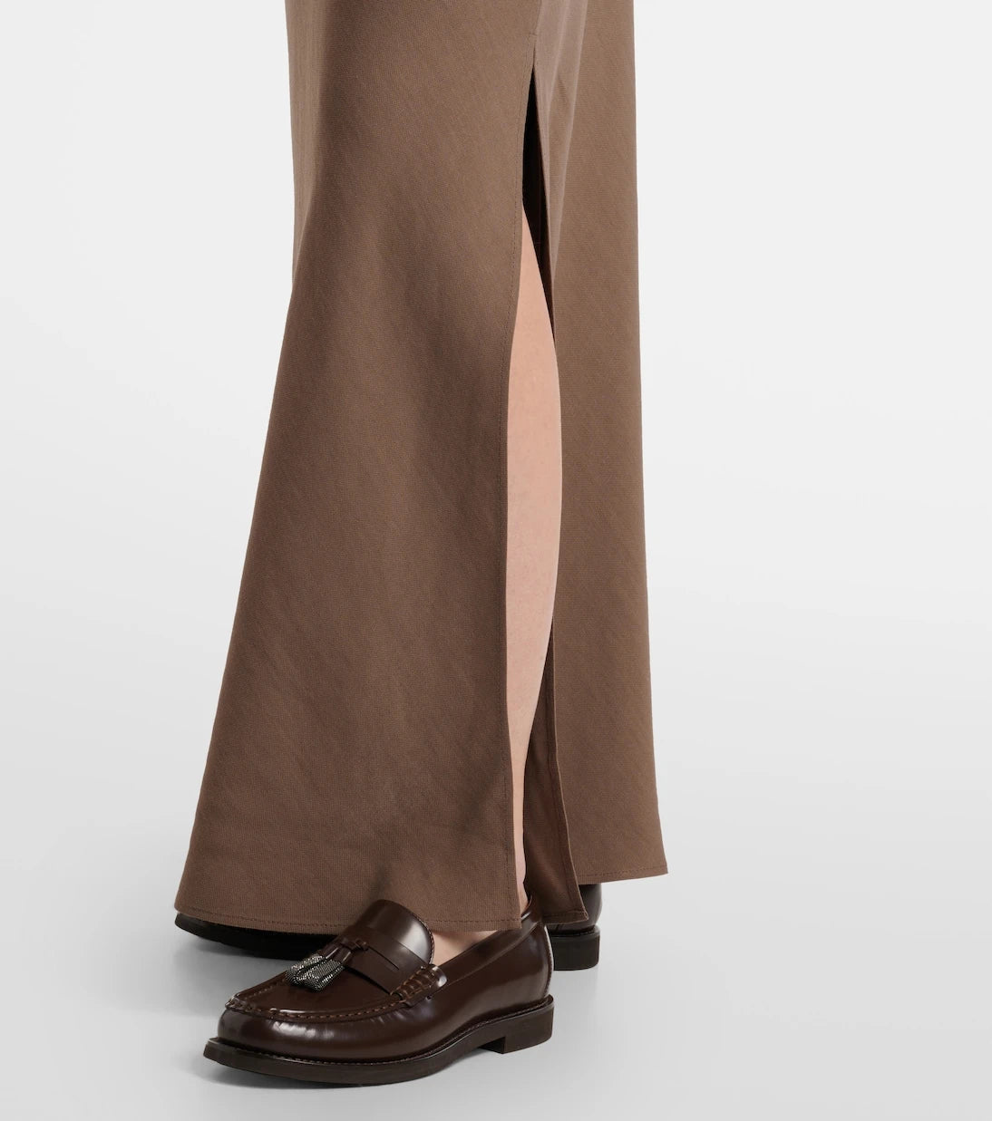 Brunello Cucinelli - High-rise twill maxi skirt