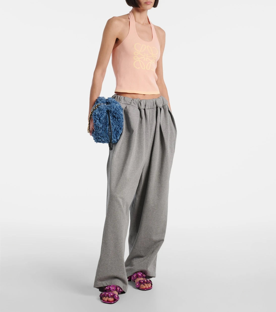 Loewe - Flamenco Medium denim clutch