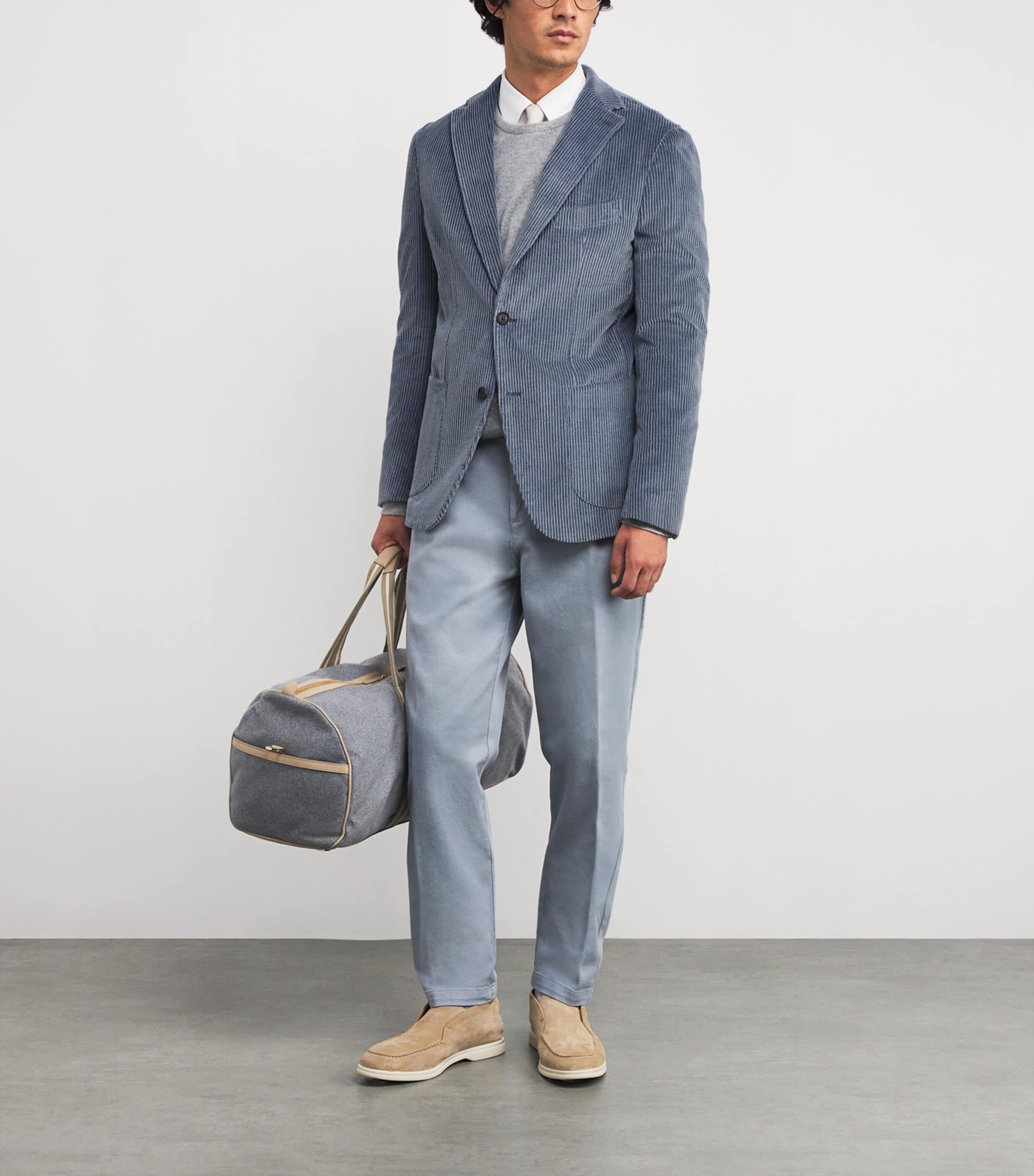 Eleventy Blue Cotton-Cashmere Corduroy Blazer