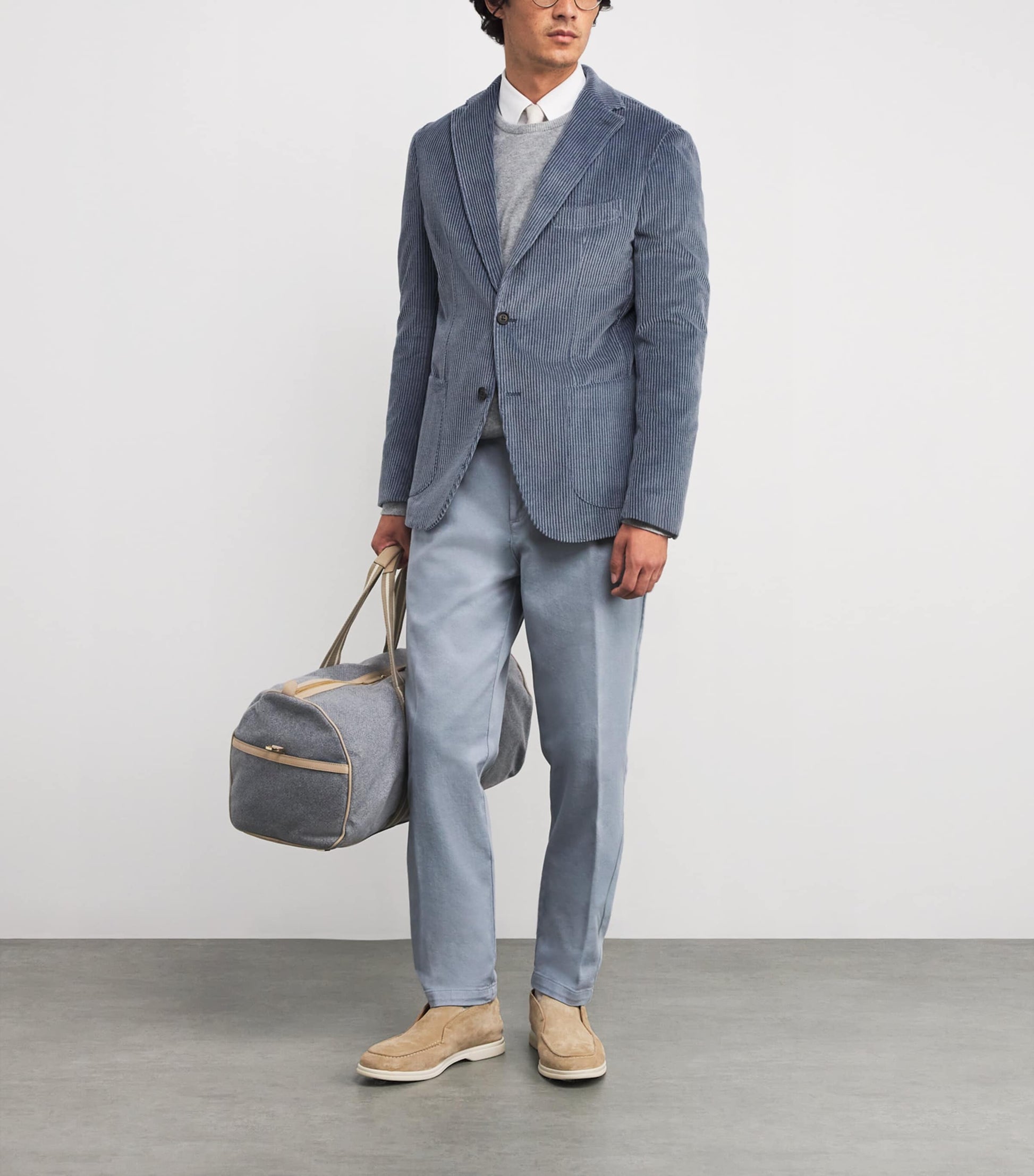 Eleventy Blue Cotton-Cashmere Corduroy Blazer