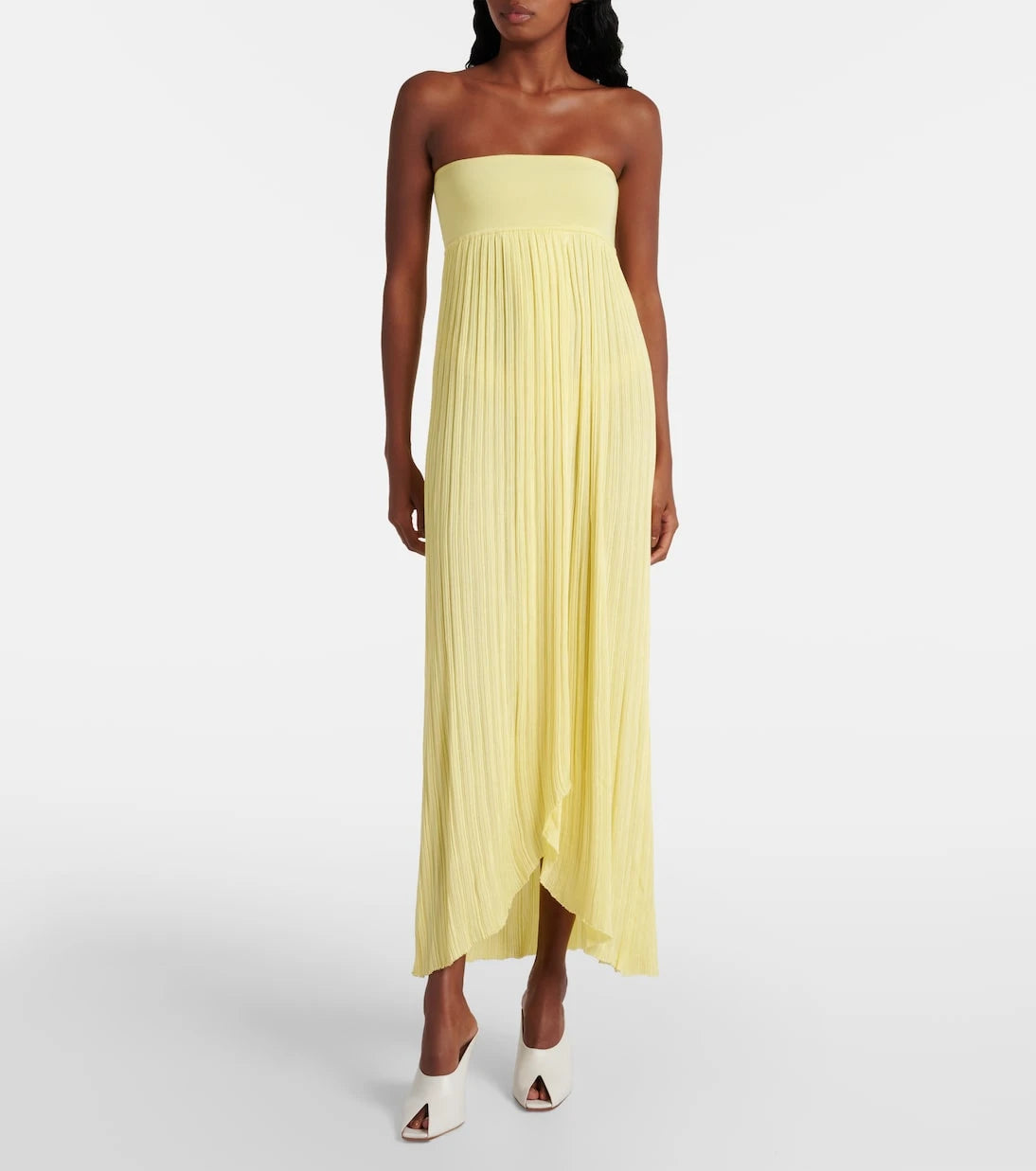 Alaïa - Pleated bustier dress