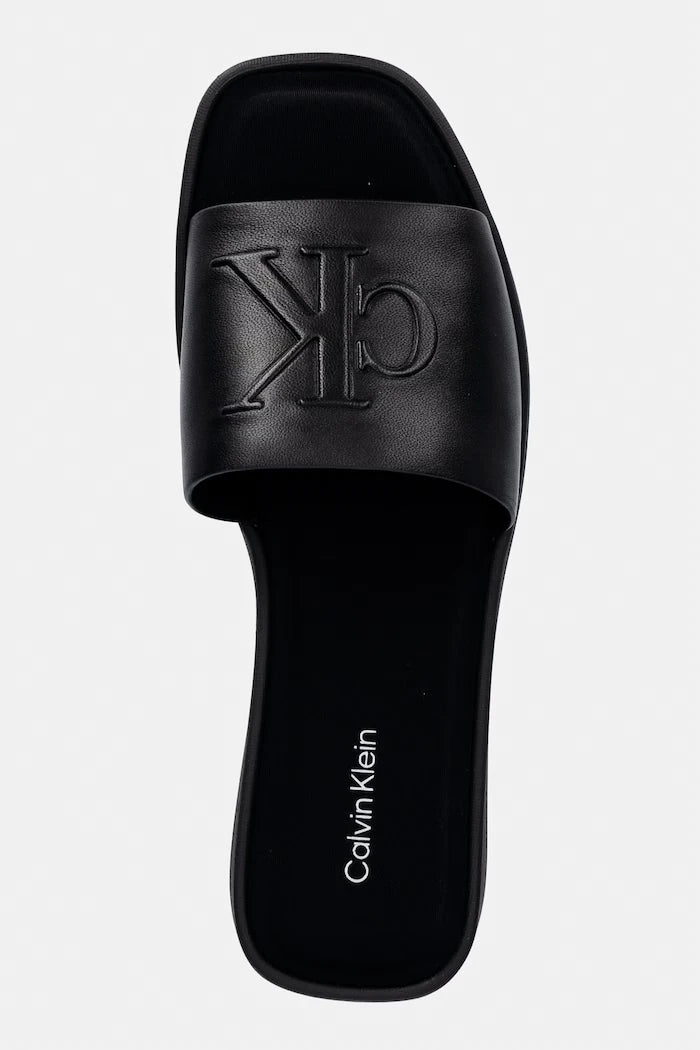 Calvin Klein чехли дамски кожени FLATF SNDL LTH MG