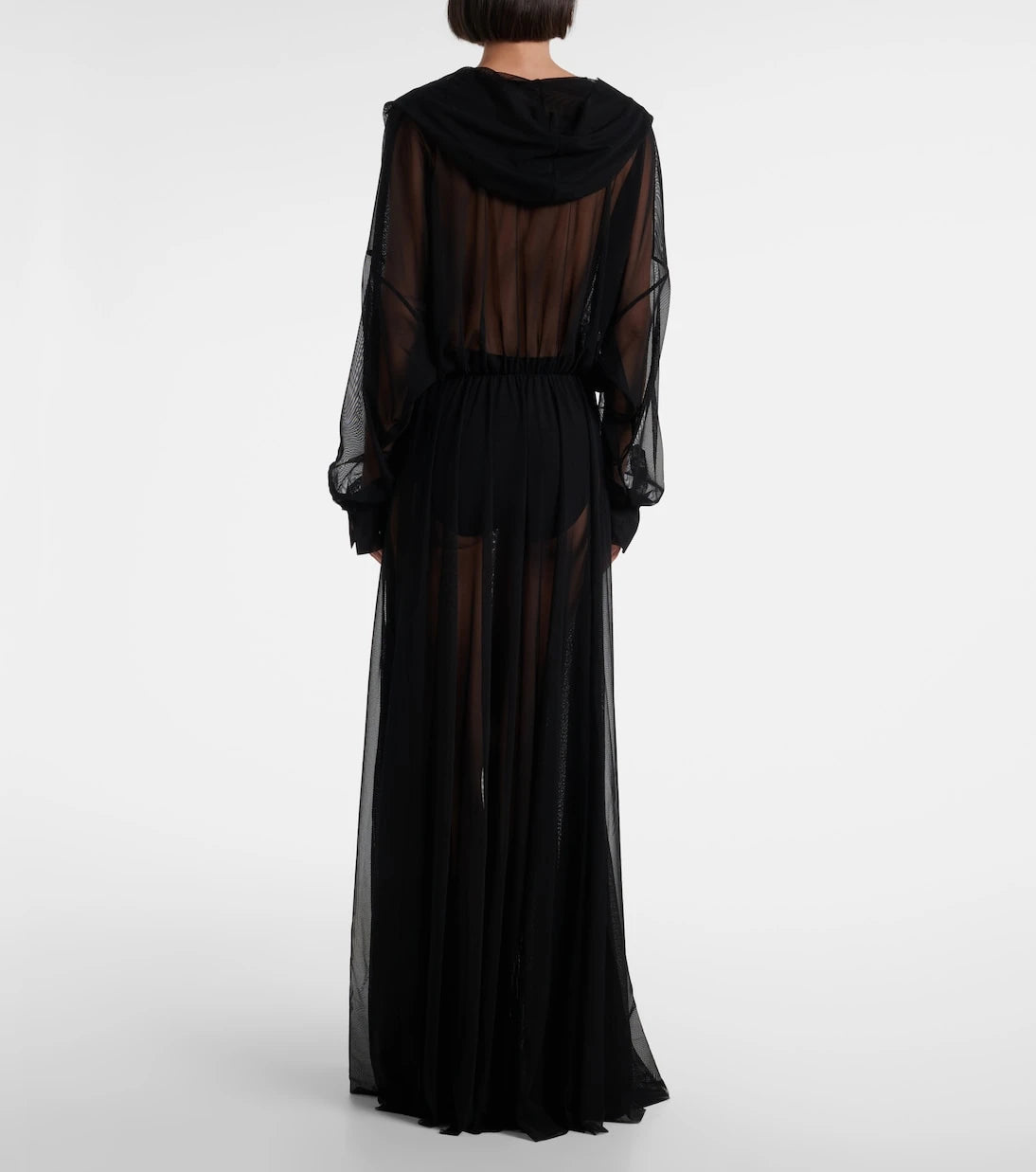 Norma Kamali - Hooded sheer maxi dress