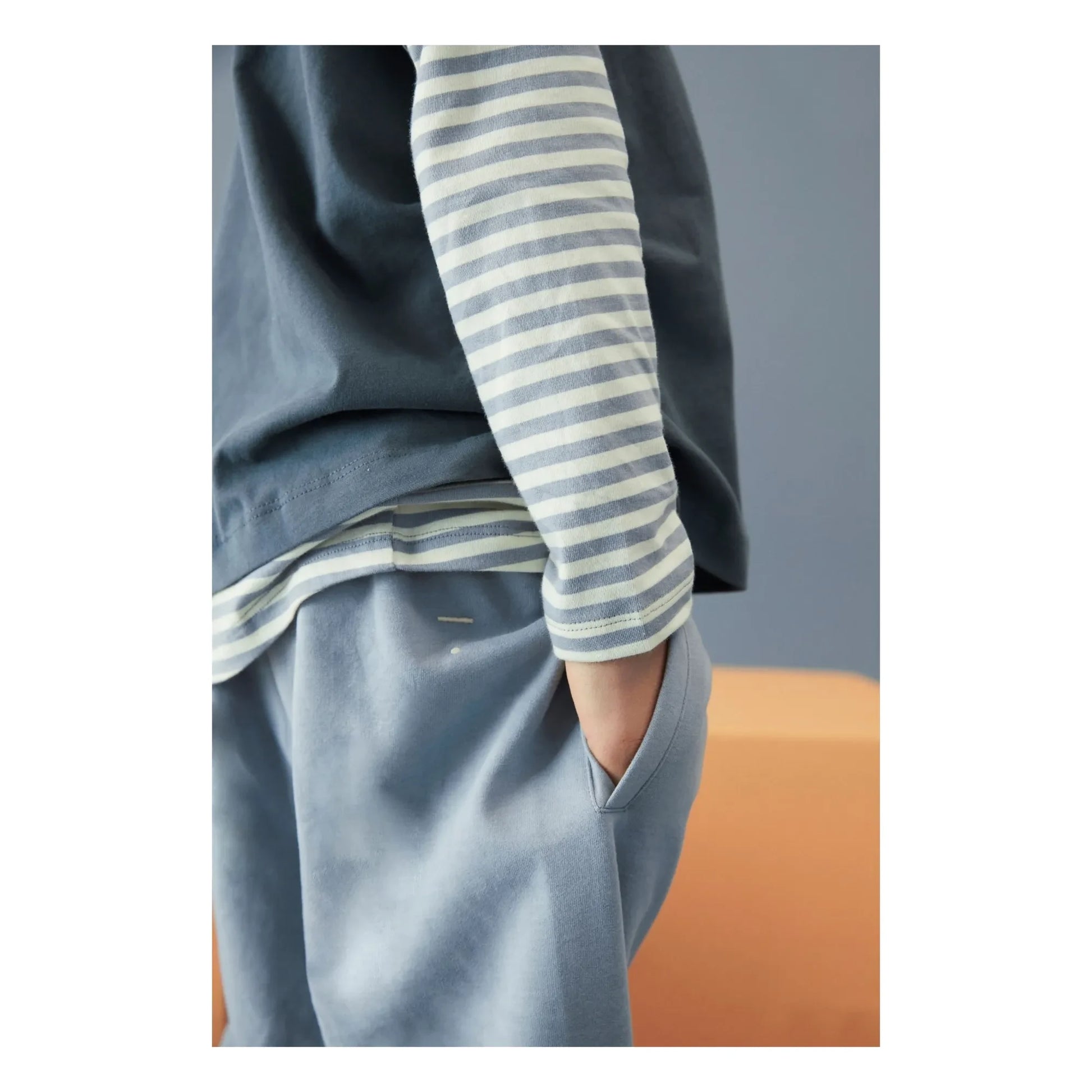 Gray Label - Stripes Organic Cotton T-shirt | Ice Blue