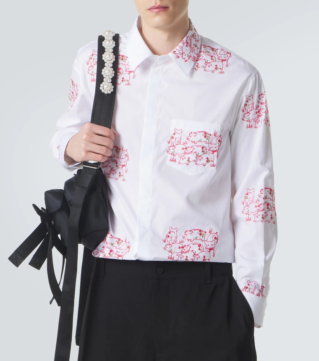Simone Rocha - Embroidered cotton poplin shirt