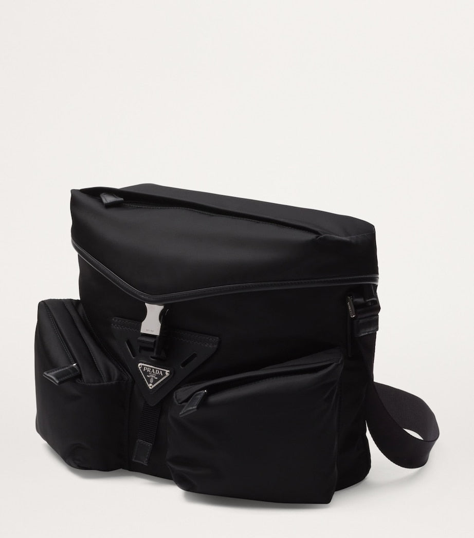 Re-Nylon and Saffiano Leather Shoulder Bag