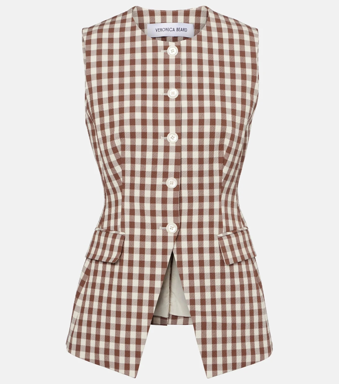 Veronica Beard - Lois gingham seersucker top