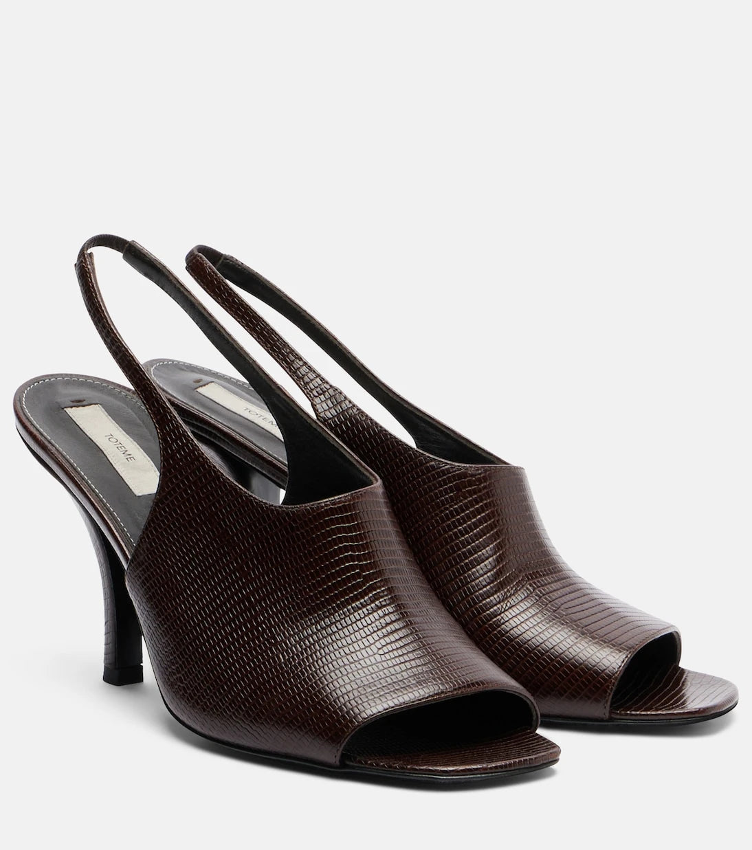 Toteme - Embossed leather slingback sandals