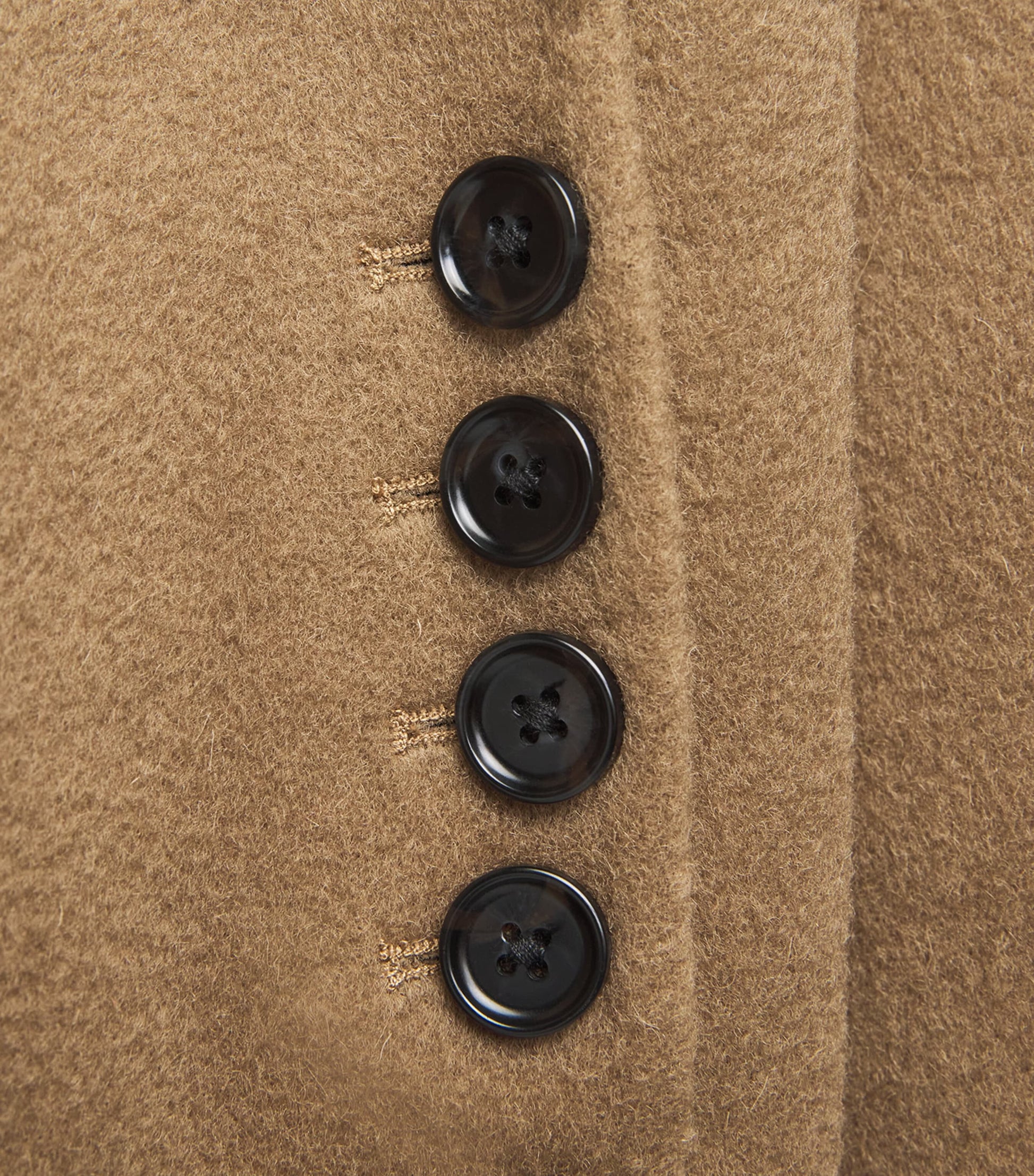 Beige Wool Double-Breasted Deja Coat