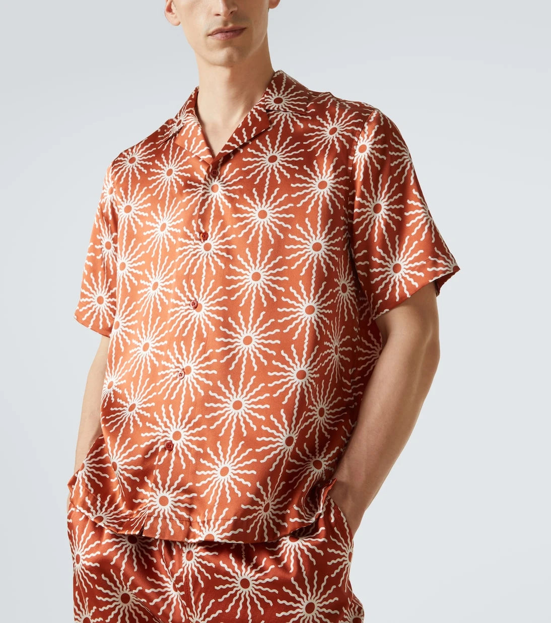Frescobol Carioca - Roberto printed silk bowling shirt