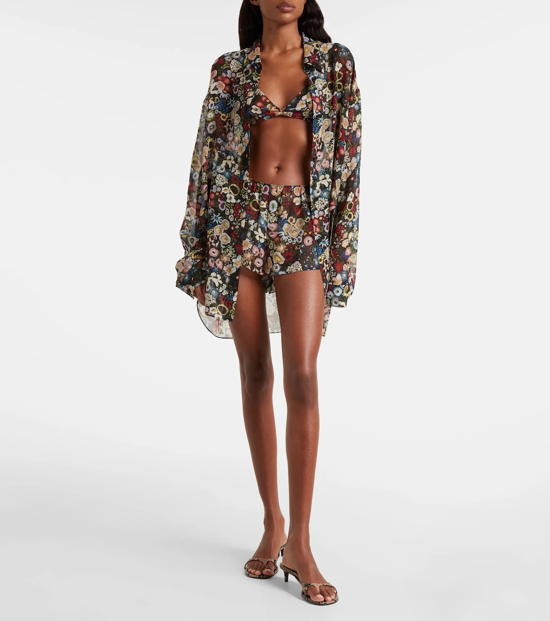 Khaite - Talita floral silk bra top