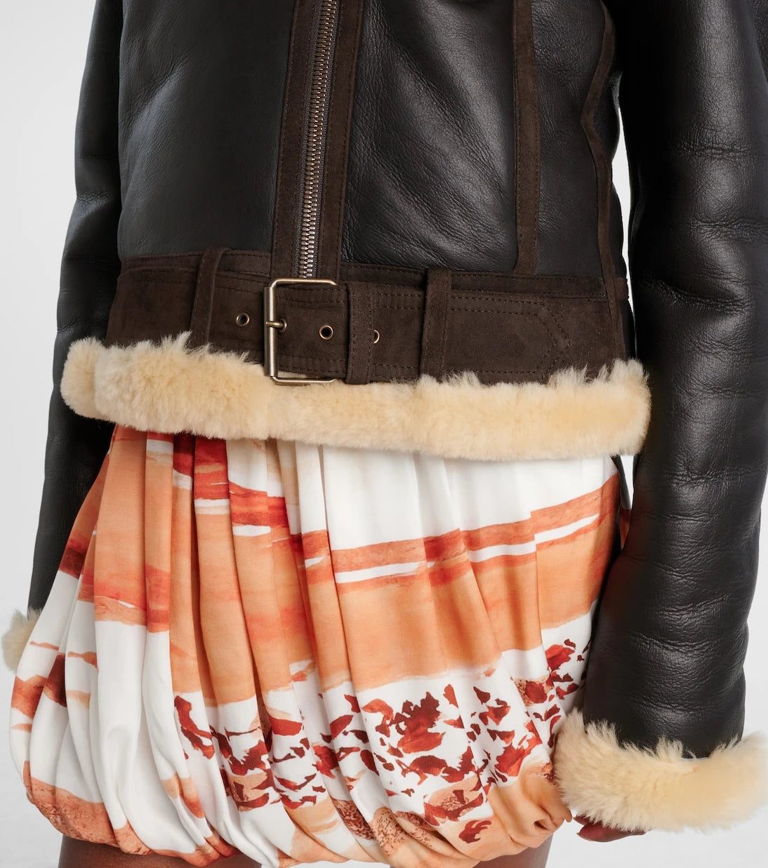 JW Anderson - Shearling-trimmed leather jacket
