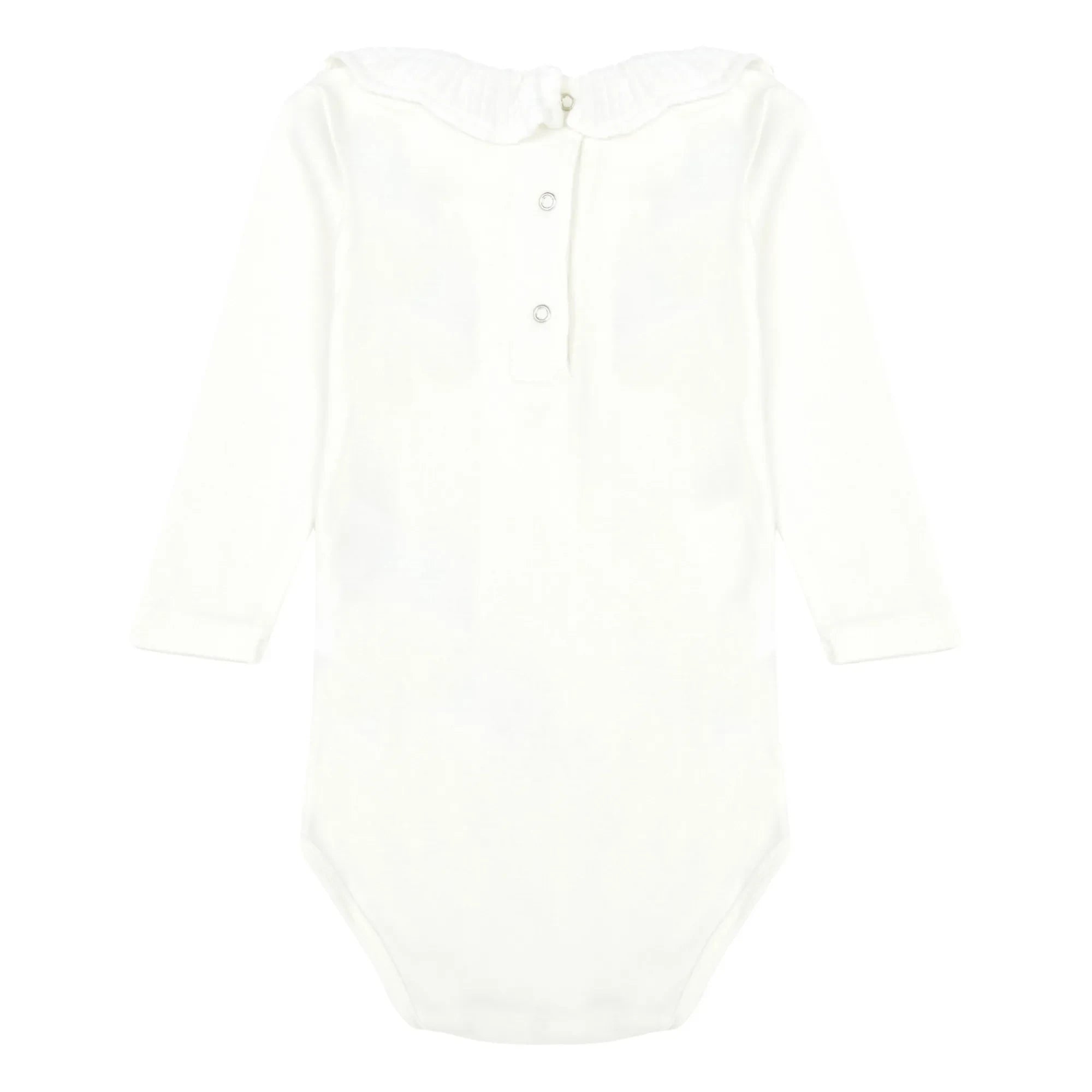 Bonton - Mail Organic Cotton Collar Babygrow | Ecru