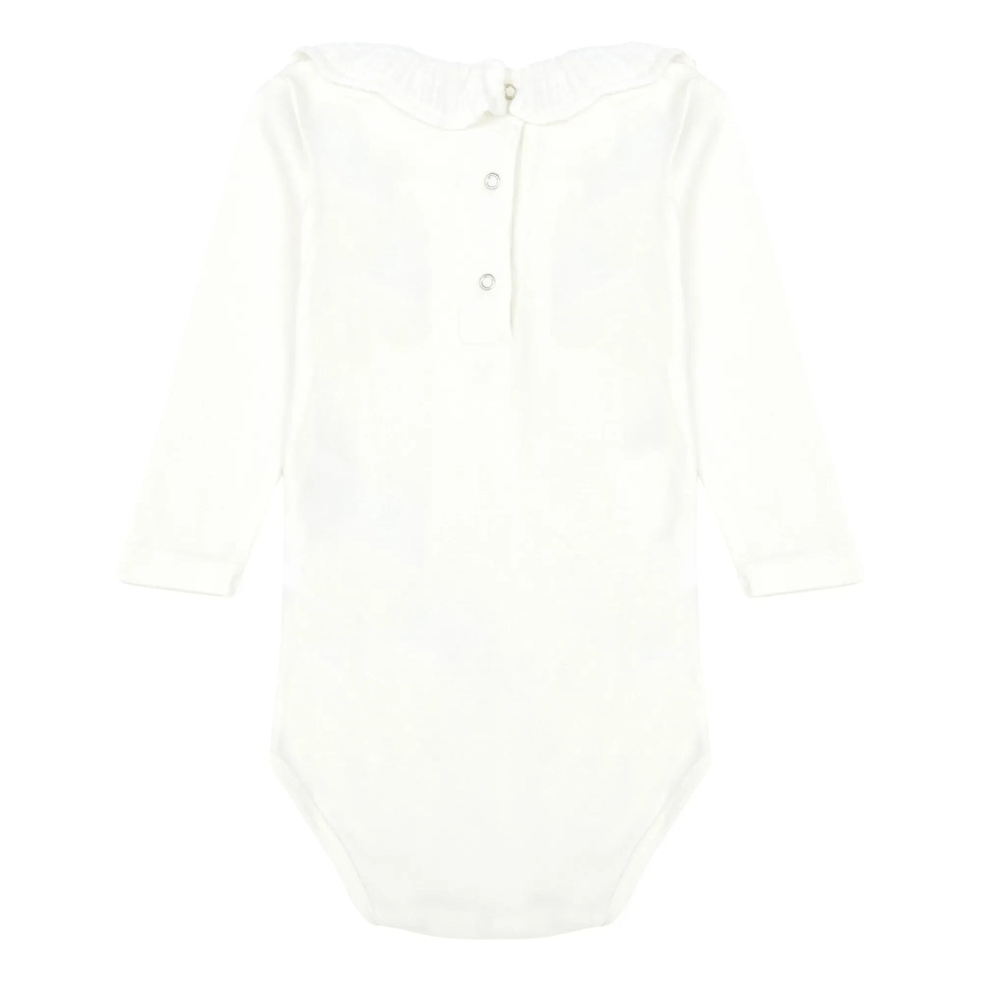 Bonton - Mail Organic Cotton Collar Babygrow | Ecru