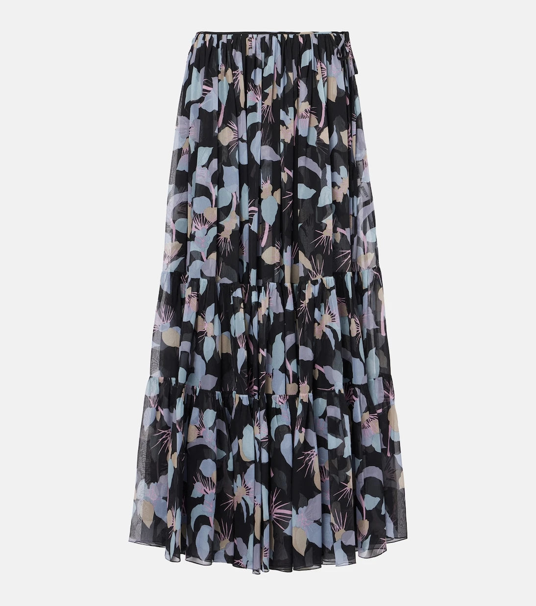 Chloé - Floral pleated silk maxi skirt