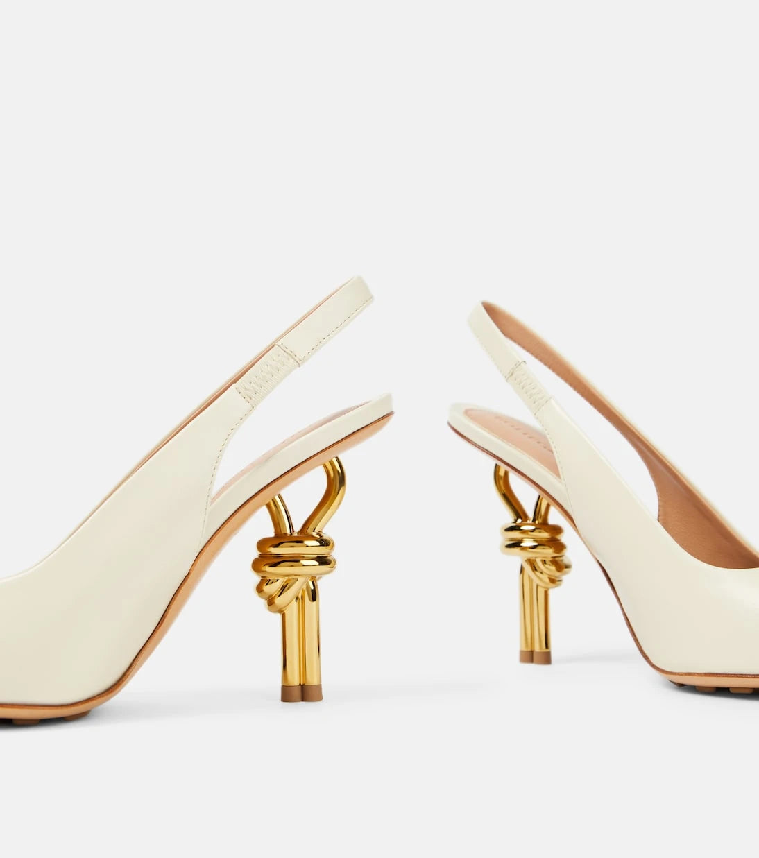 Bottega Veneta - Knot leather slingback pumps