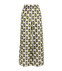 Weekend Max Mara Black Silk Graphic Print Wide-leg Trousers