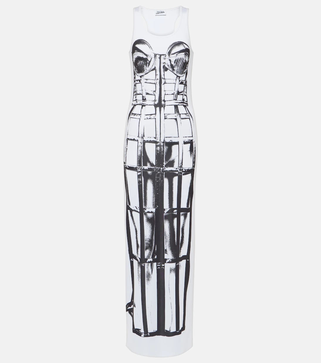 Jean Paul Gaultier - Trompe l'oeil jarse maksi elbise