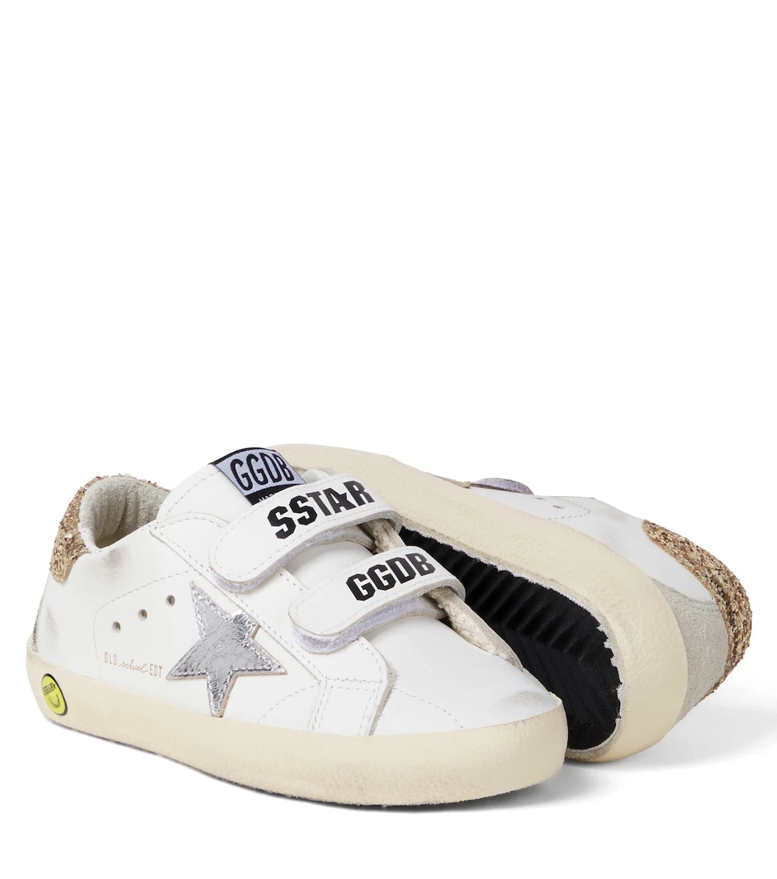 Golden Goose Kids - حذاء رياضي جلدي مزين بالترتر بتصميم Old School