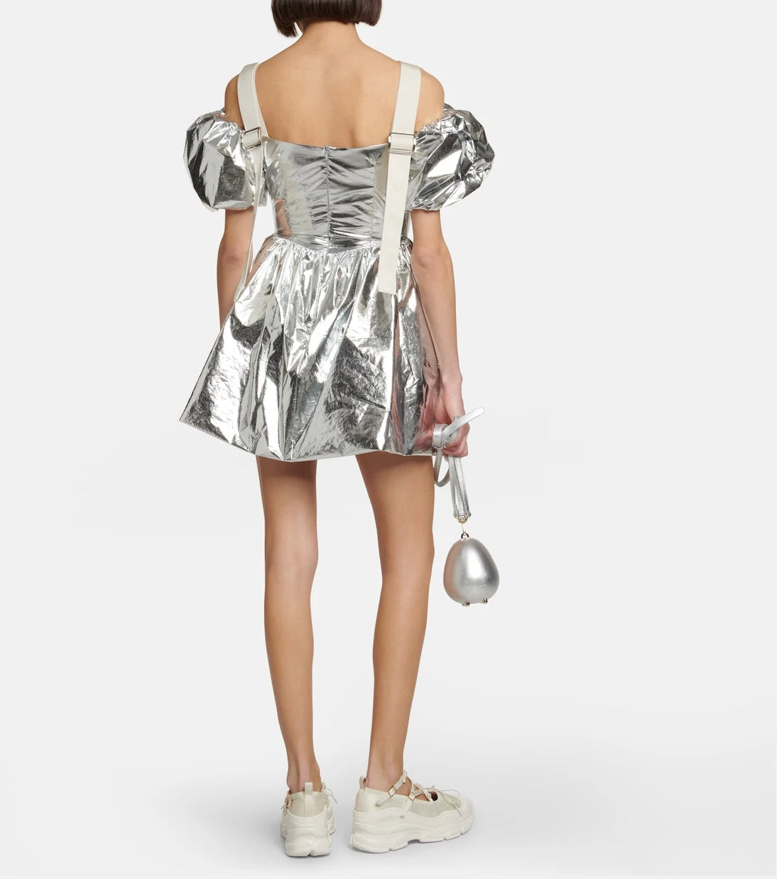 Simone Rocha - Puff-sleeve metallic minidress