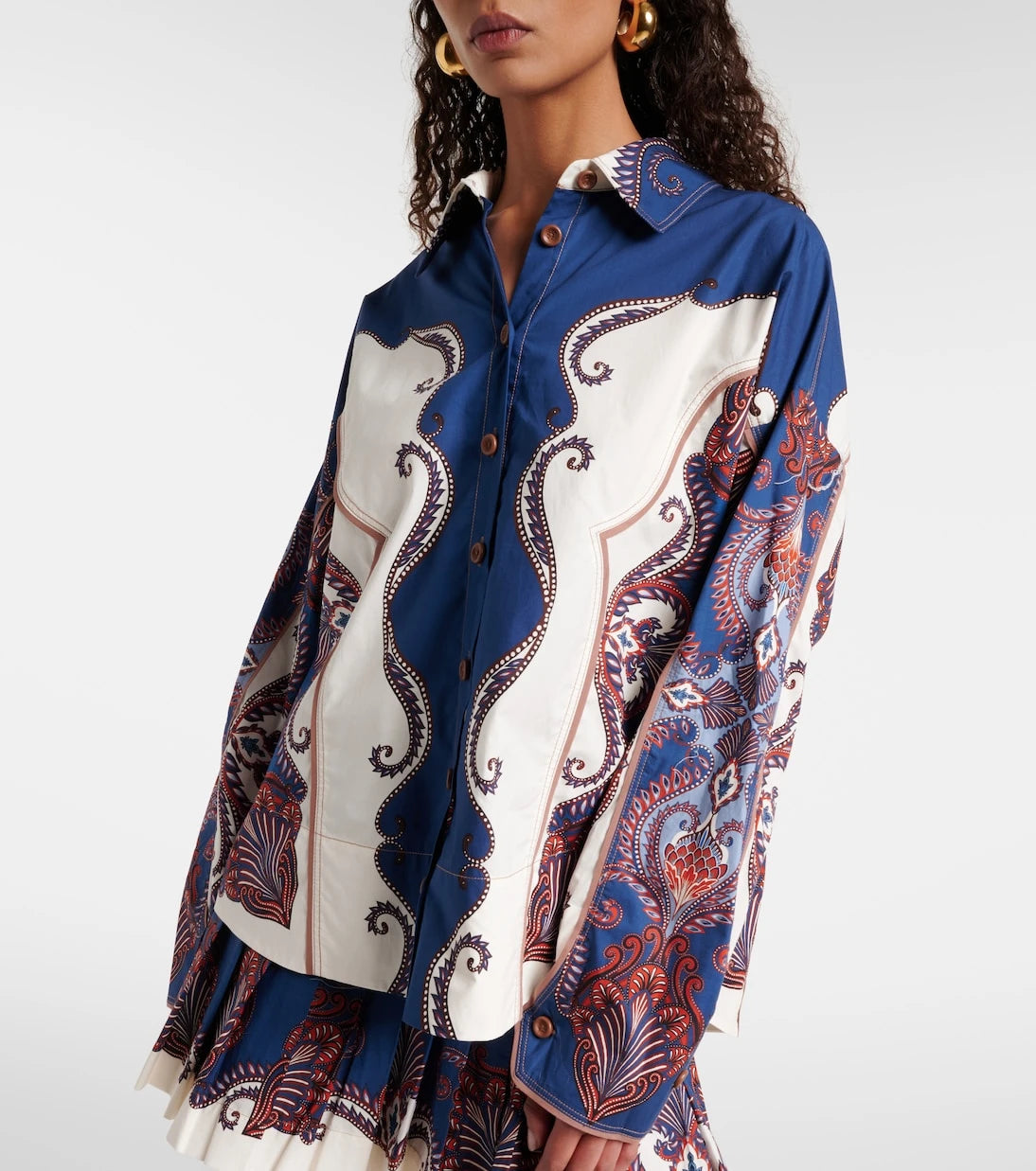 Farm Rio - Arabesque Scarf printed cotton shirt