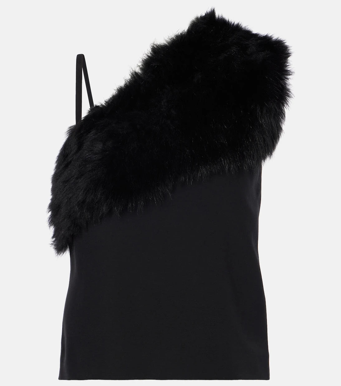 Toteme - One-shoulder shearling-trimmed top