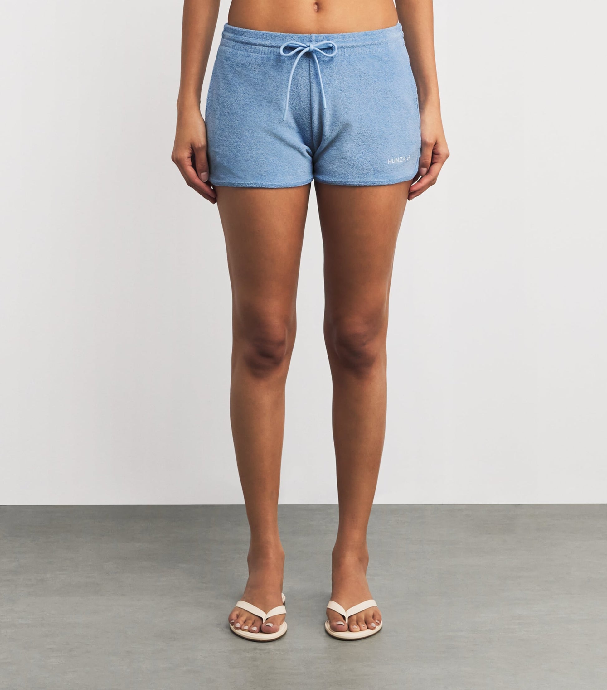 Hunza G Blue Cotton Terry Towelling Shorts