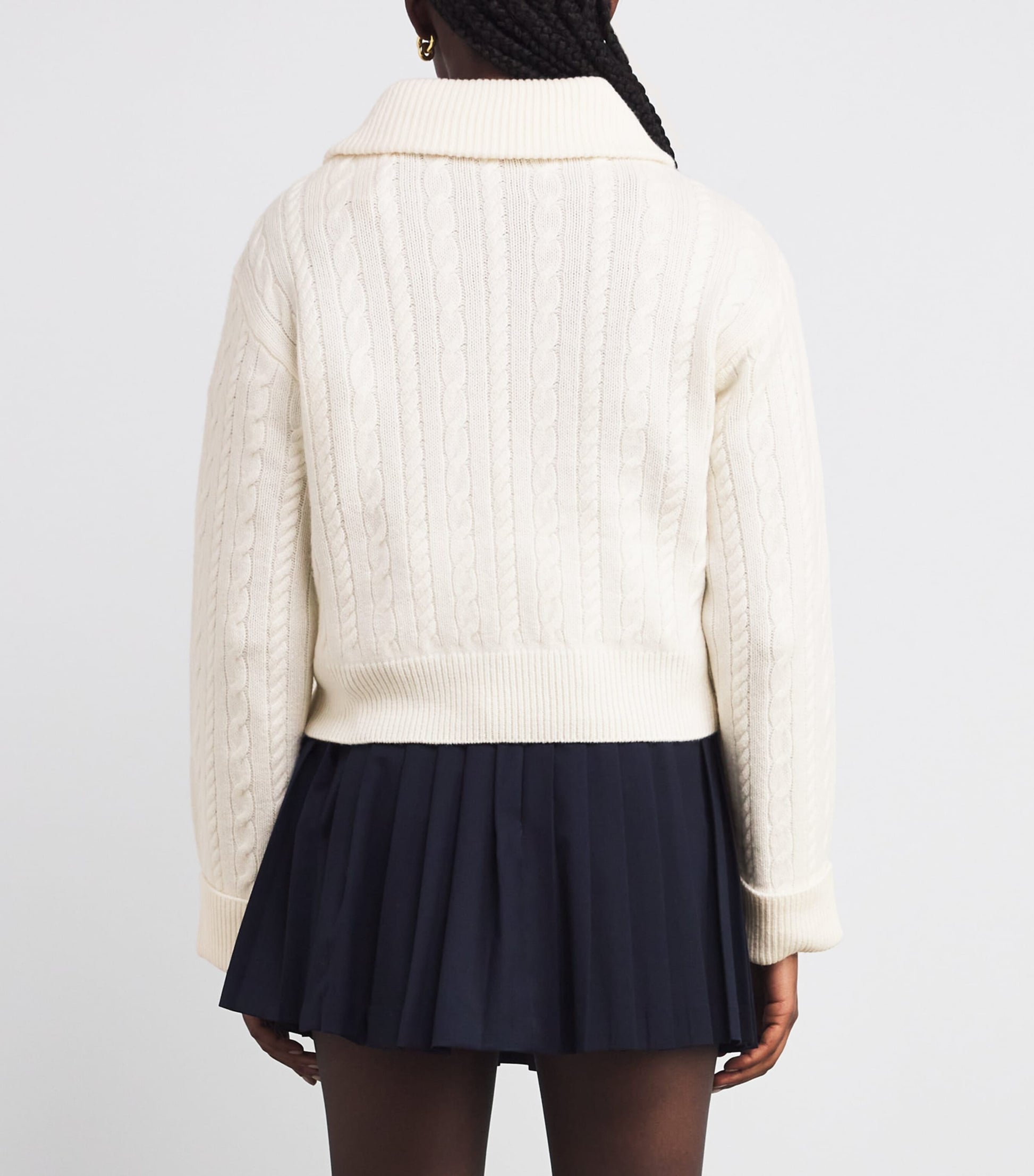 Beige Wool Sailor-Neck Sweater