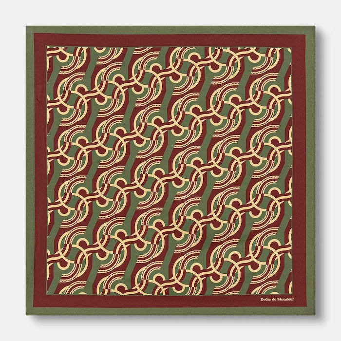 Drôle de Monsieur шалче мъжко от коприна Chain Link Monogram