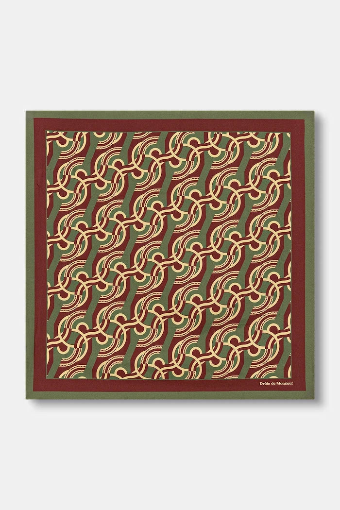 Drôle de Monsieur шалче мъжко от коприна Chain Link Monogram