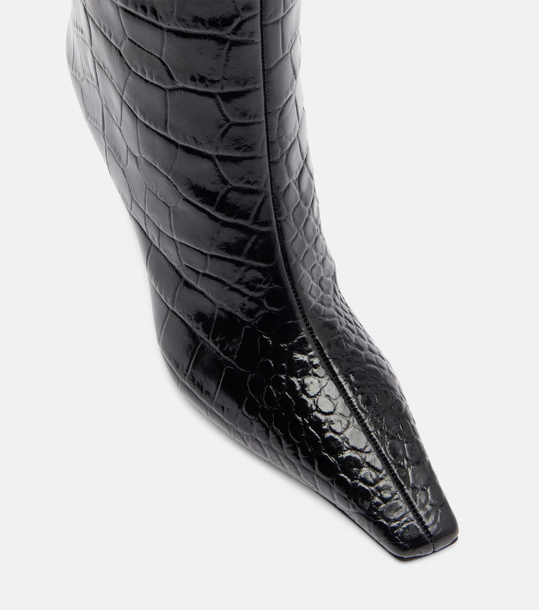 Amina Muaddi - Mona croc-effect leather knee-high boots