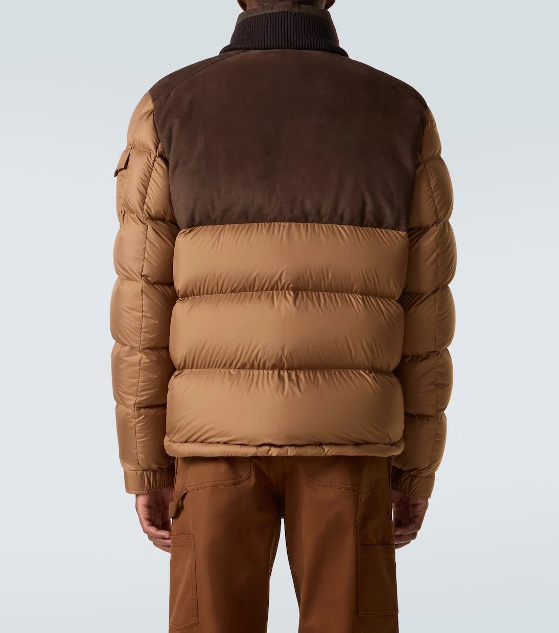 Moncler - Cheverny suede-trimmed down jacket