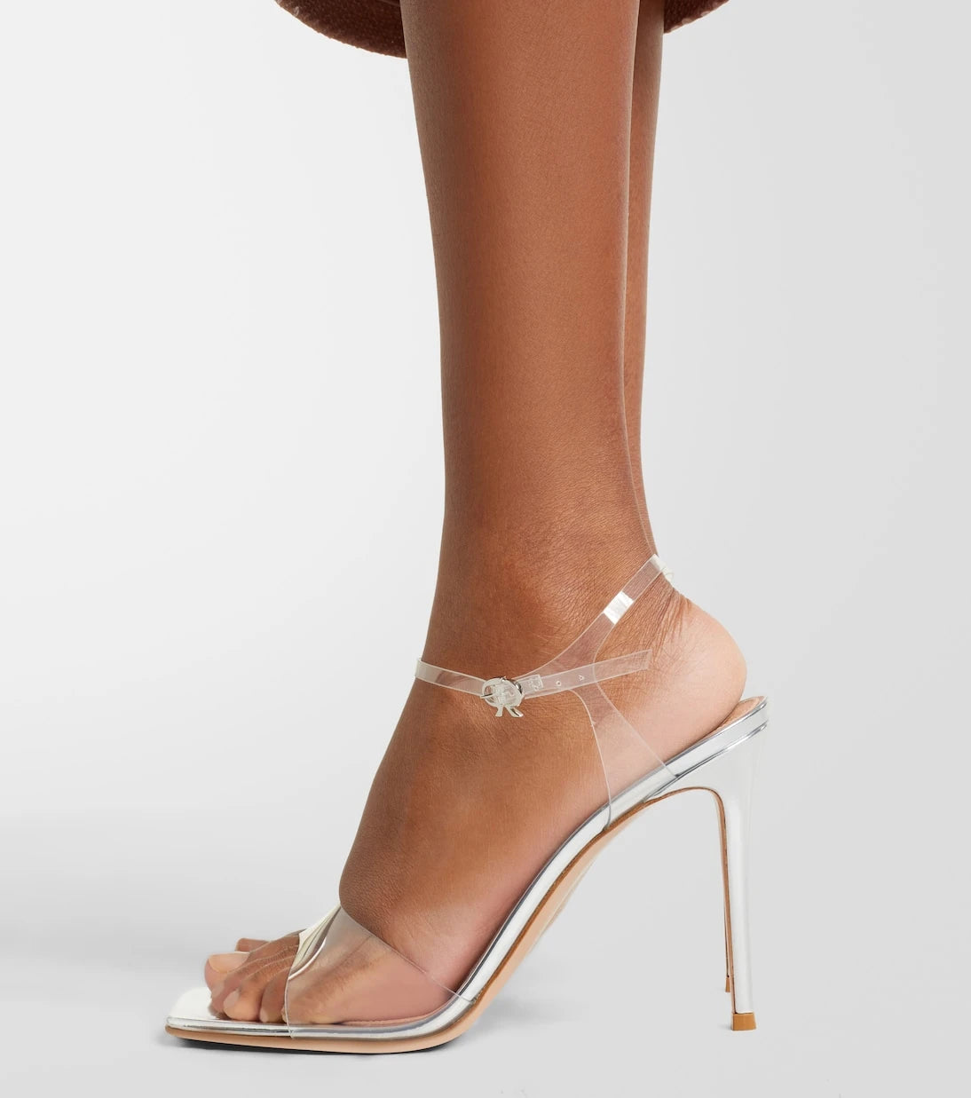 Gianvito Rossi - Cher leather-trimmed PVC slingback sandals