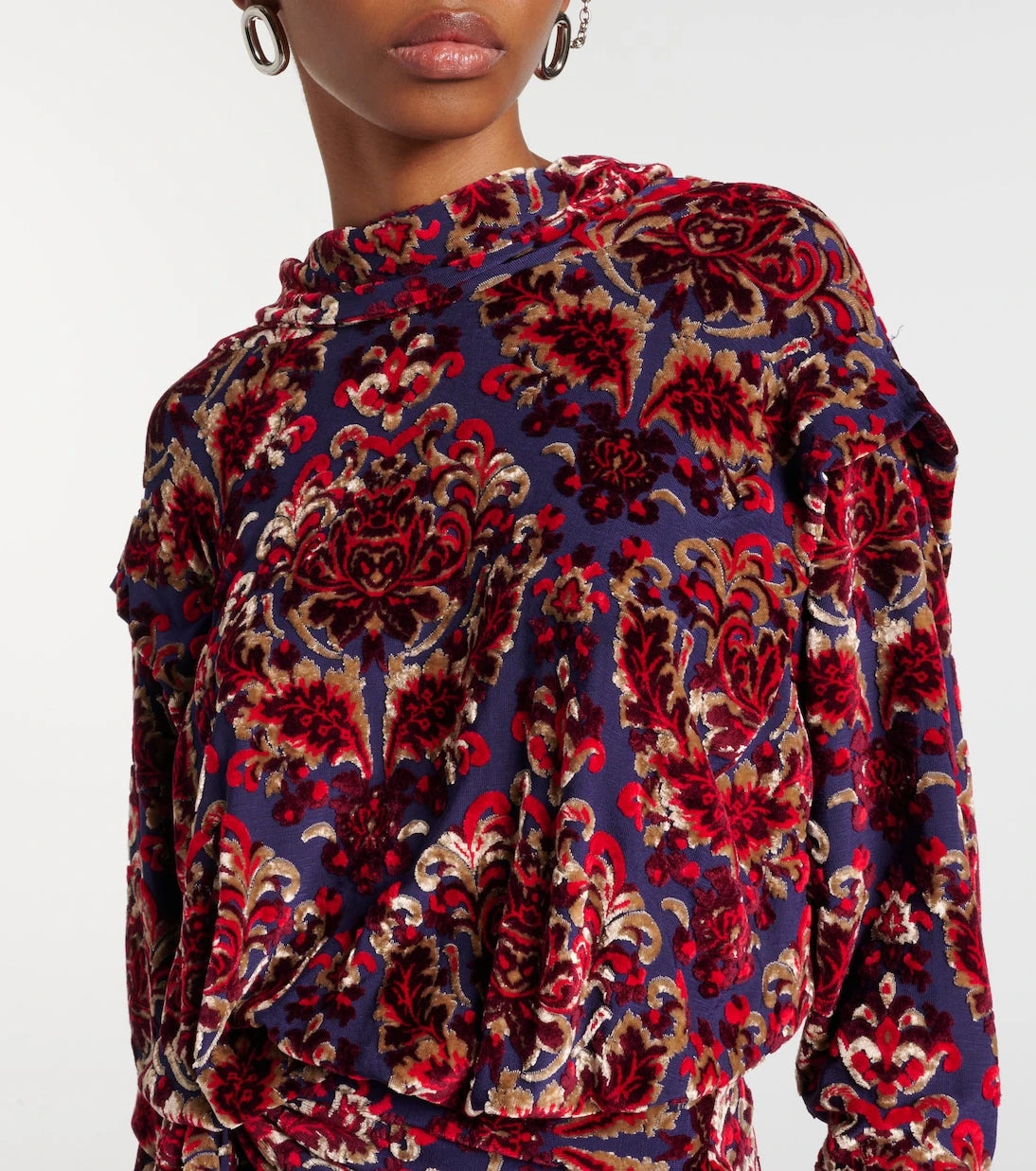Rabanne - Draped jacquard maxi dress