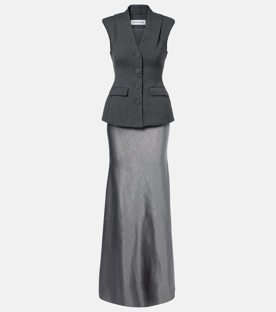 Self-Portrait - Peplum satin gown