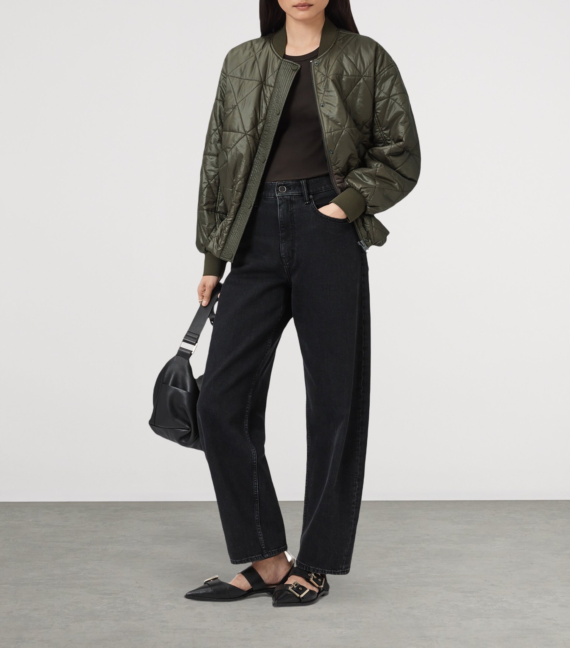 Green Quilted Alii Bomber Jacket