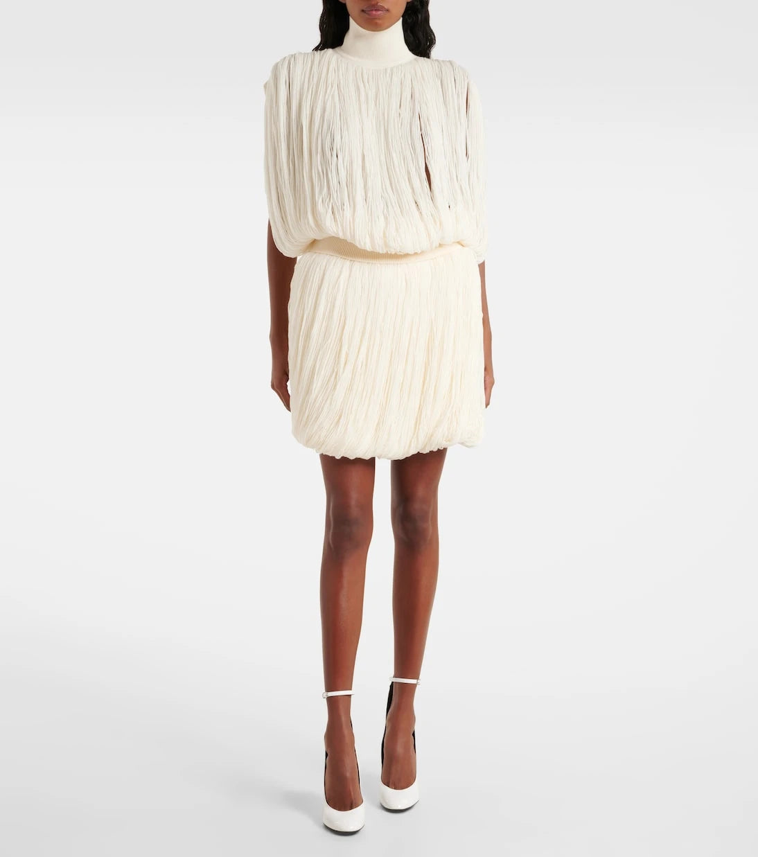 Alaïa - Fringed wool miniskirt