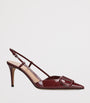Valentino Garavani Burgundy Leather VLogo Slingback Pumps 80