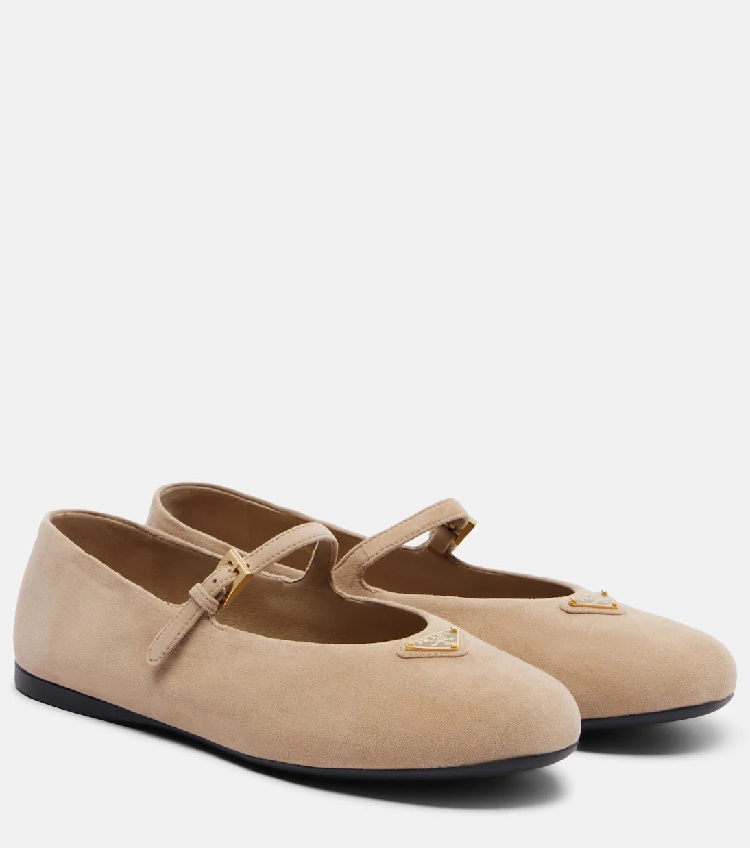 Prada - Suede Mary Jane flats